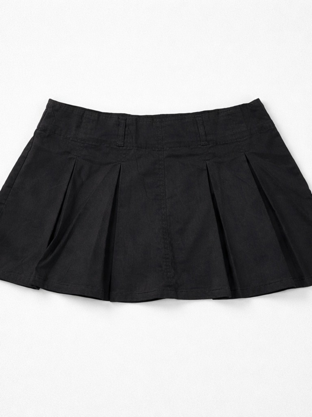 Black Pleated Mini Skort With Side Zip - Women
